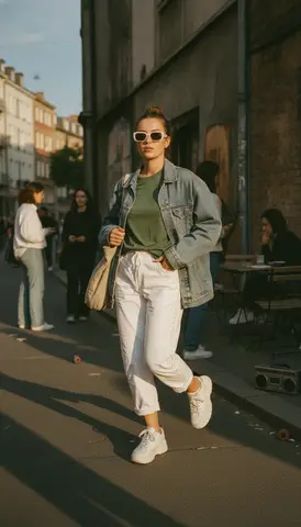 Beyaz keten pantolon · referanstan üretilen story karesi